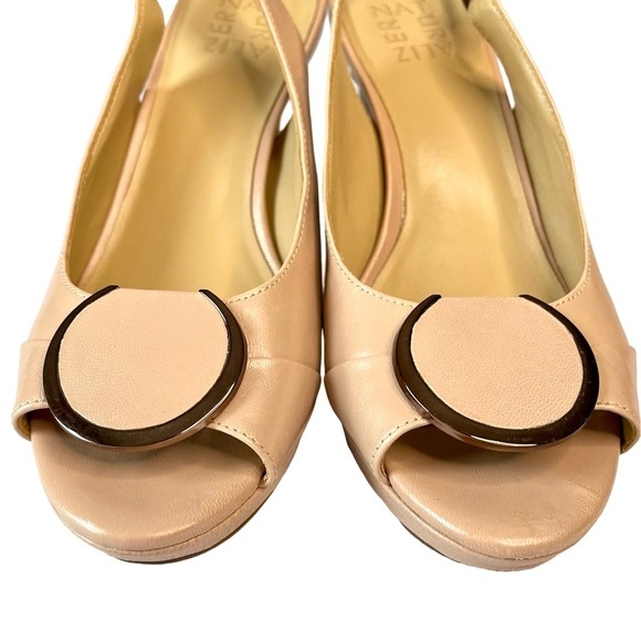 Naturalizer Ferris Rosey Taupe Leather Fashion Sandals Sz8 Platform Block Heel - Picture 5 of 11